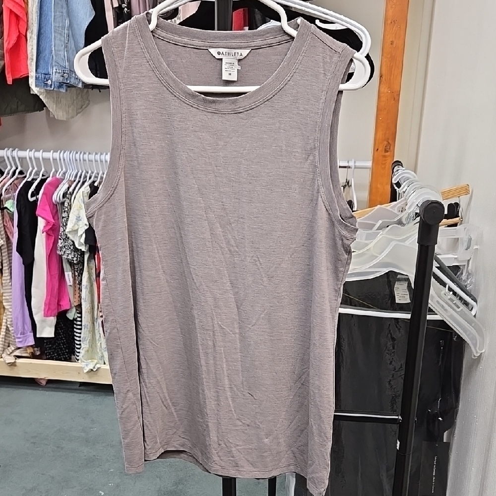 Athleta Size M Purplish Grey Loose Fitting Tank